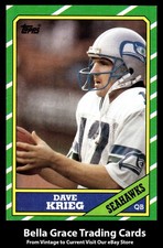 1986 Topps Dave Krieg #201 Seattle Seahawks NFL Football