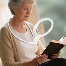 Neck Magnifier Hands Free with Light, 10X 5.2 Large Magnifying Glass with 36 LED