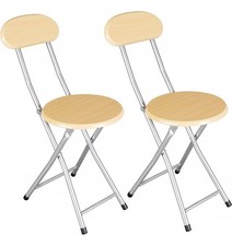 Set de 2 Taburetes Plegables de Cocina -Silla Apta para Interior y Exterior - Al