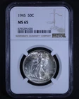 1945 Walking Liberty Half Dollar - 50c NGC MS65