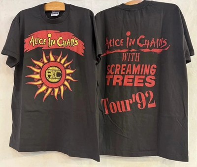 Alice In Chains Screaming Trees 1992 Tour Concert T shirt Black 2 Side NH25586