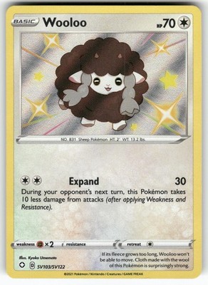 Wooloo SV103/SV122 Shiny Rare Shining Fates Shiny Vault Pokemon Near Mint