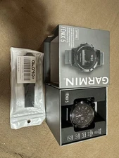 Garmin FENIX 5 Sapphire Multisport GPS Watch, Black, with Replacement Bands