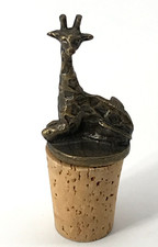 Metal Giraffe Cork Bottle Stopper Safari Jungle African Savanna