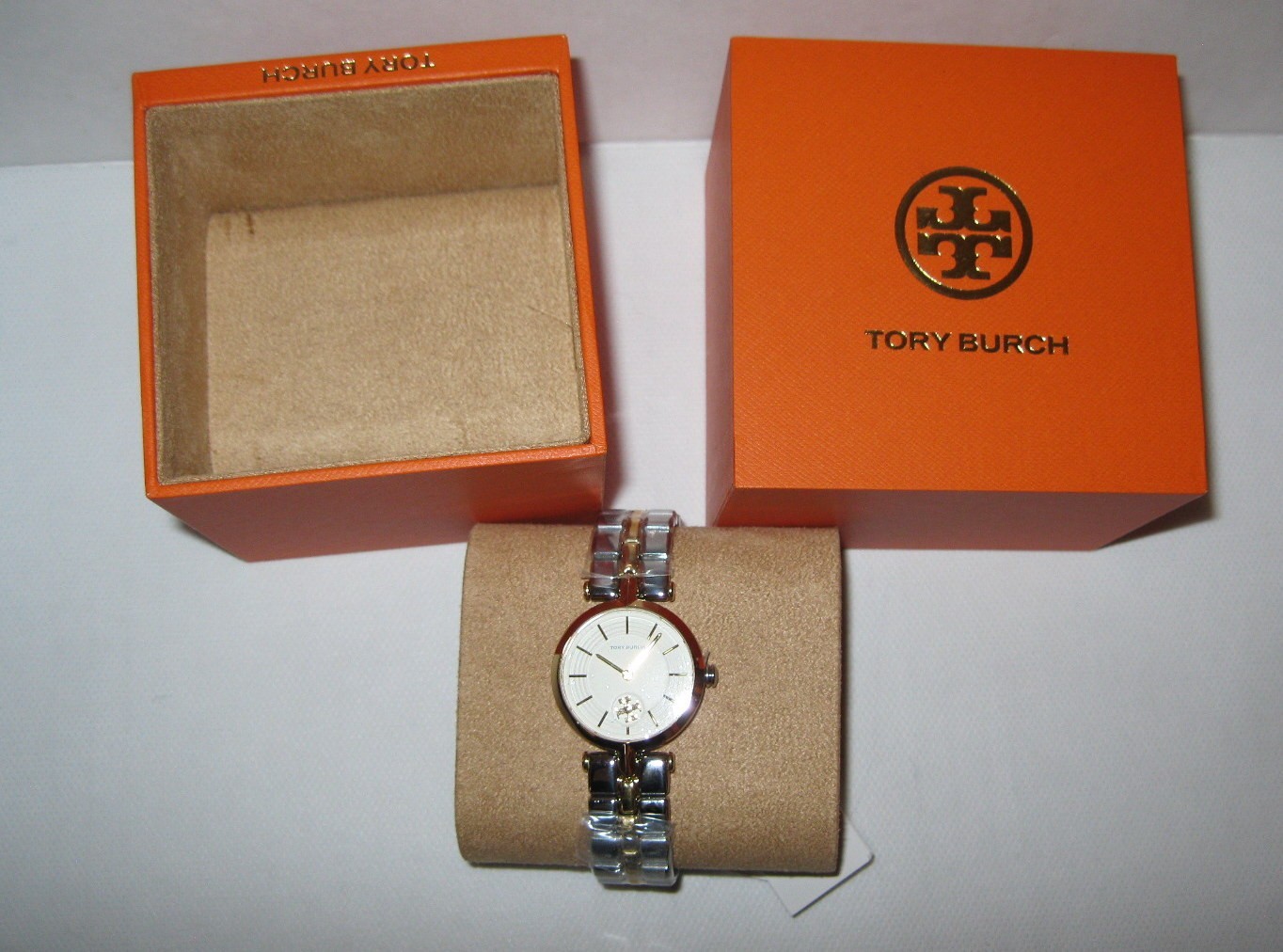 TBW2044 Tory Burch Kira Two-Tone Stainless Steel Women's Watch In Original Box