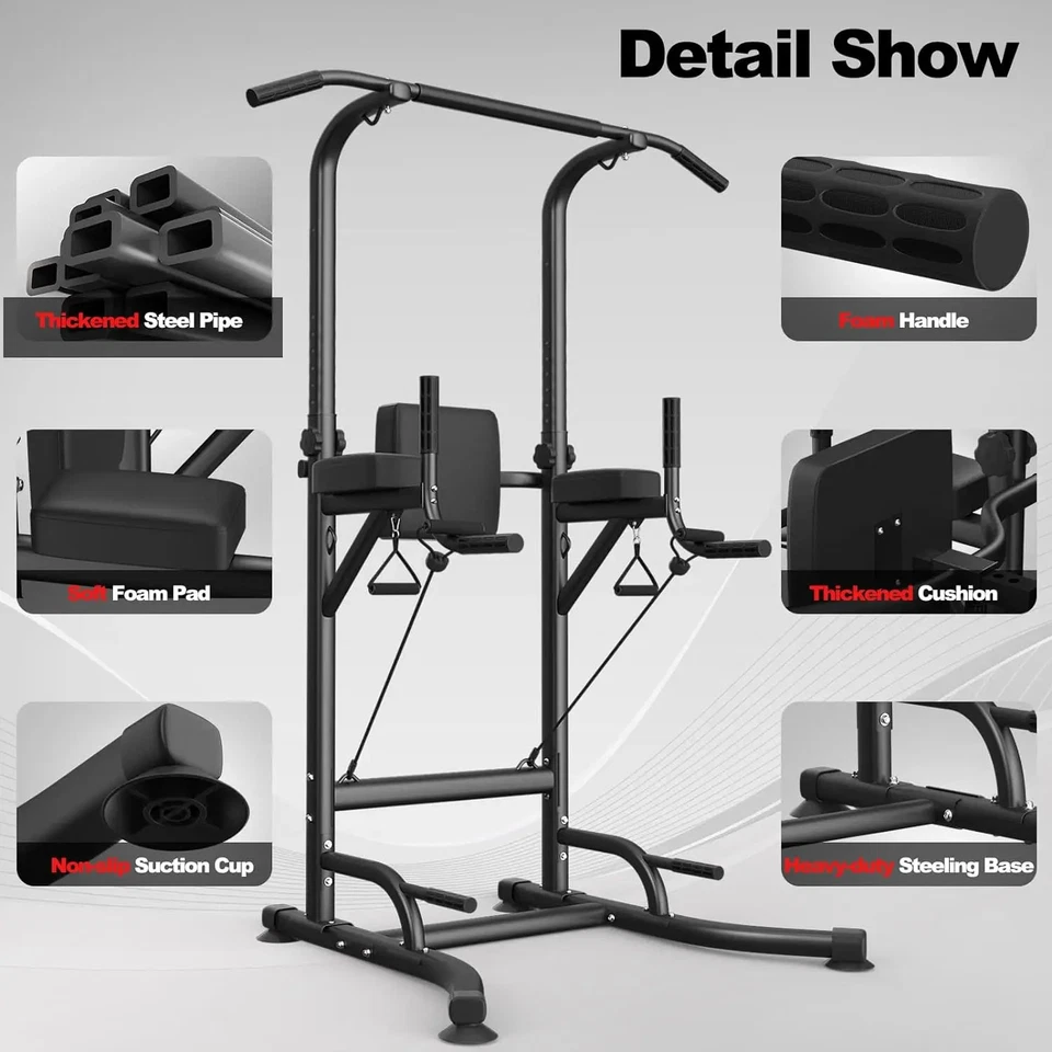 Attrezzo Trazioni Power Tower Dip Station Multifunzione Home Gym Trazioni - Immagine 4 di 4