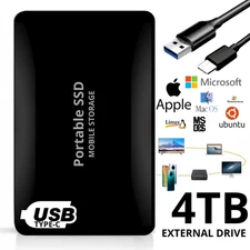 4TB/2TB/1TB Backup Portable External Memory Data Storage Slim USB 3.0