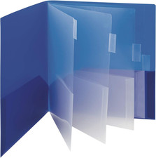 Poly 10-Pocket Organizer Subject File Folder, 10 Pockets, Letter Size, Color Wil