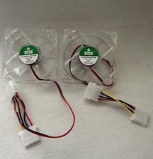 2X 80mm Computer PC Clear Case Cooling Fan With LED - Rainbow