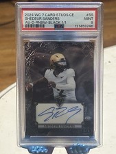 2024 WC 7 Card Studs SHEDEUR SANDERS (PRC) BLACK Autograph 1/1 PSA 9
