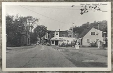 Main Street Hartford Vermont Aher Bros Shell Gas Station Chrome Postcard C070