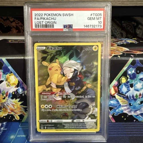 2022 POKEMON SWORD & SHIELD LOST ORIGIN #TG05 FULL ART/PIKACHU PSA 10