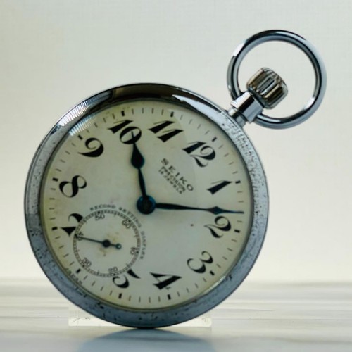Men s pocket watch in good working condition Seiko hand wound precision 15 jewel