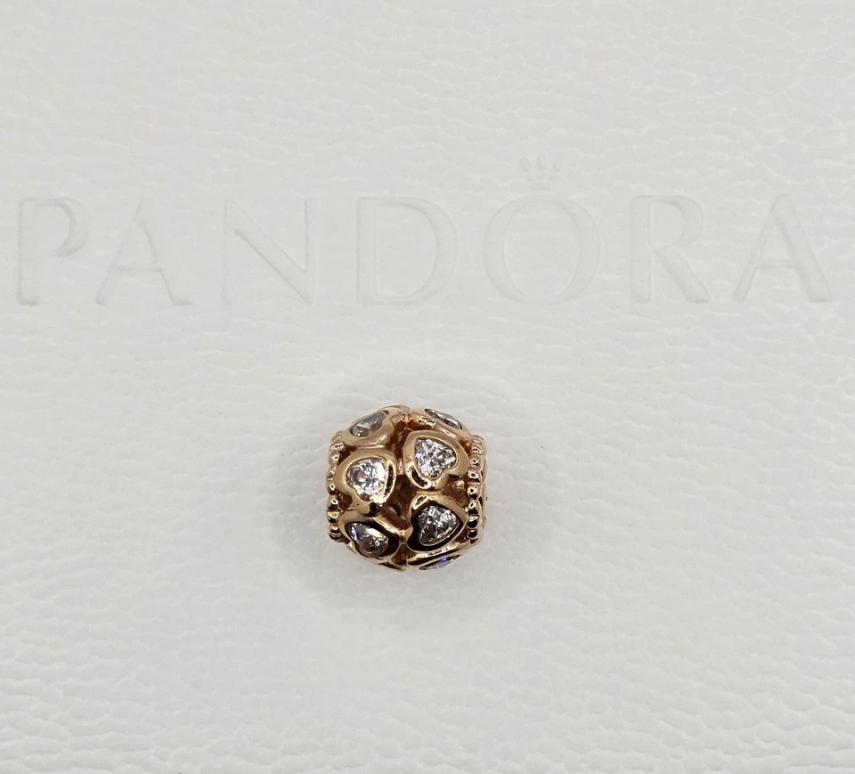 ✨️ Original Pandora ⭐️RETIRED ⭐️ROSE HEART CHARM 🎁 - Bild 3 von 4