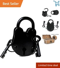 Old Fashion Lock and Key Antique Cast Iron Trunk Lock 3.5 inch Vintage Decor