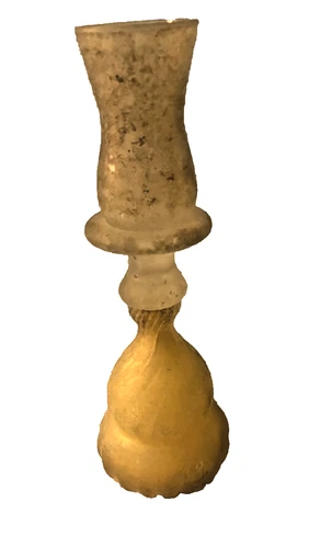 Vintage Glass Candle Holder Murano Label Made in Italy 9” x 3”