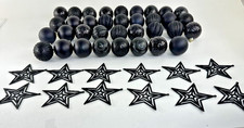 Black Tree Ornaments Halloween Christmas Plastic 35 Balls 12 Stars Matt Glitter