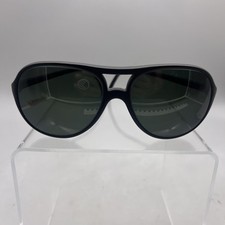 Vintage 1980s Bolle 379 Black Pilot Sunglasses Aviator France I12