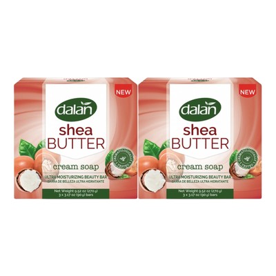 Dalan Shea Butter Cream Soap Bar, 6 Bars x 3.17oz Each