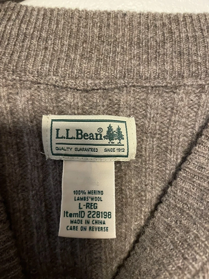 LL Bean свитер мужской большой мериноса ягнят шерсти коммандос Хенли туризм охоты - Изображение 3 из 3