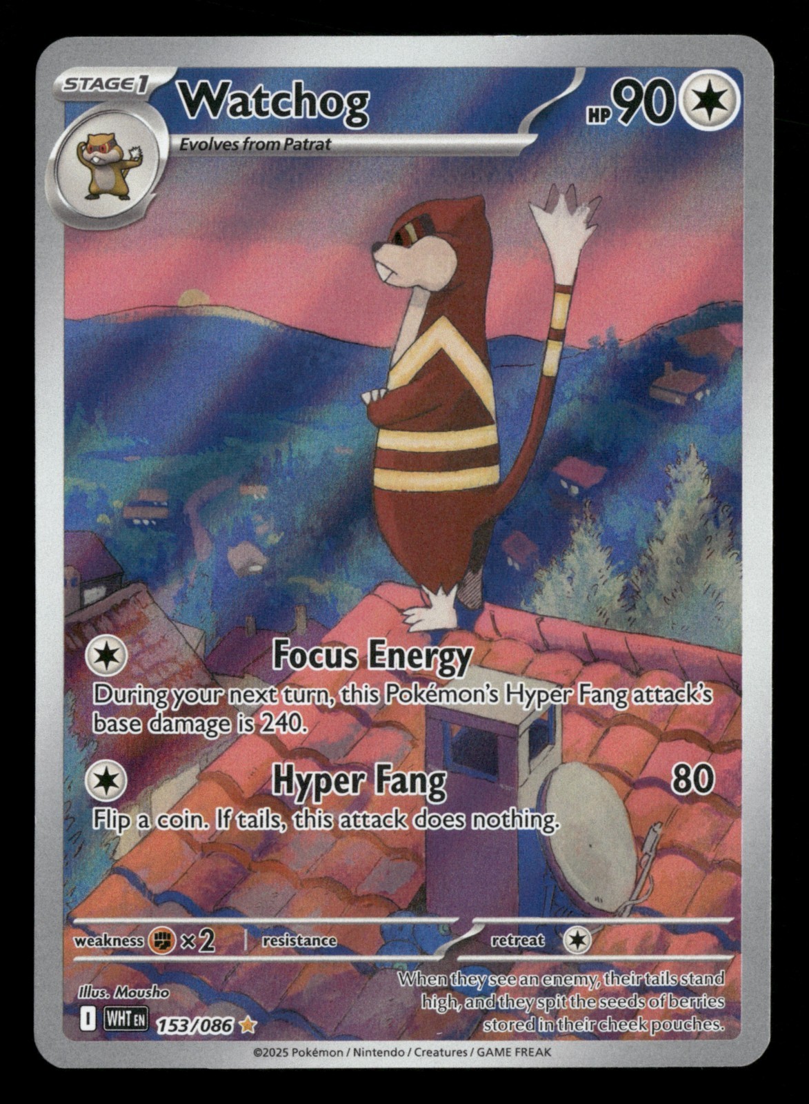 Watchog - 153/086 - Illustration Rare - White Flare - Pokemon Card - NM/M