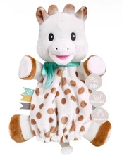 Sophie La Girafe Cream Hand Puppet , Cuddly Toy  & With Sensory Ribbons 25cm