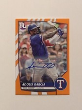  Adolis Garcia 2023 Topps Big League MVP  Auto Orange Parallel #80 Texas Rangers