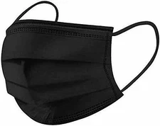 2,000 PCS / Black Face Mask Disposable / 3-Ply Ear-Loop Non Medical Mouth & Nose