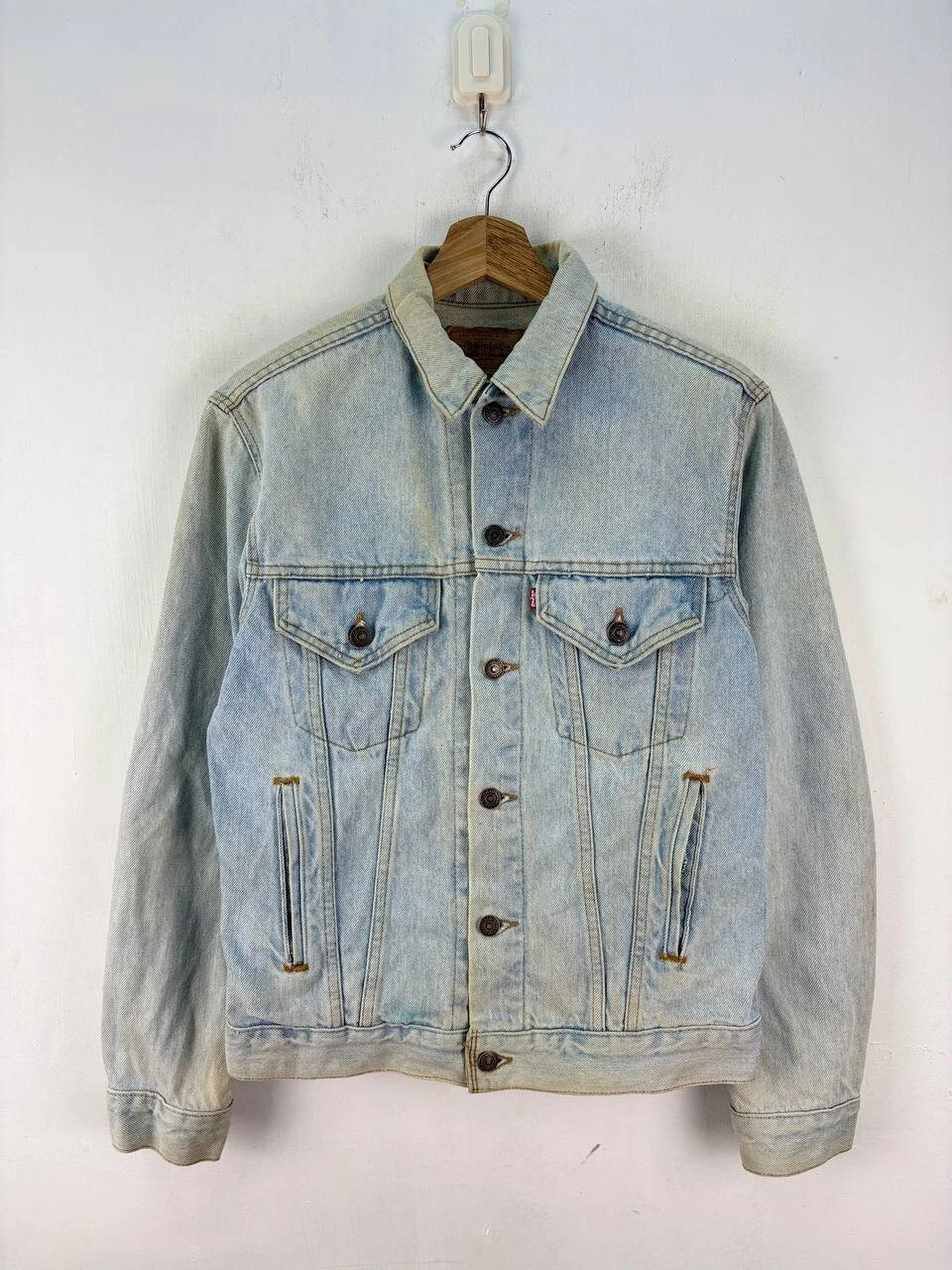 Vintage Levis Jacket Mens Medium Blue Trucker Denim Faded Wash Jeans Type 3 80s