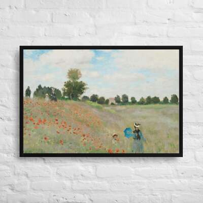 Claude Monet's The Poppy Field near Argenteuil (1873) .36x24-Framed ...