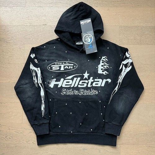 HELL print STAR hoodie black Street Casual S, M, L, XL