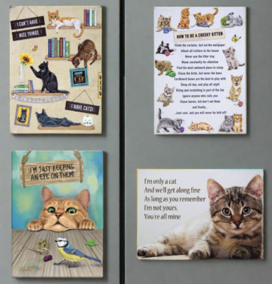 Lustige Katzenvers magnetische Metall Kühlschrankmagnete Geschenk für Katzen- & Kätzchenliebhaber Deko