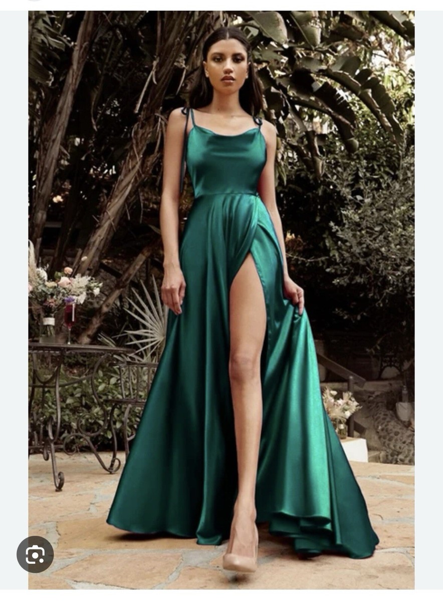 knee length dresses for ladies Cinderella Divine CD903 Dress - Emerald Green / Size 10