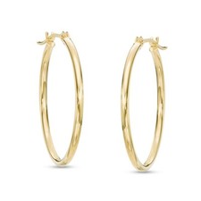 1.5 X 30mm Plain Polished Shiny Hoop Earrings REAL 10K Yellow Gold FREE SHIPPING