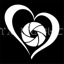 PHOTOGRAPHY VINYL DECAL i LOVE CAMERA PHOTO VINYL STICKER HEART SHUTTER 