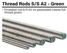 5 pack M12-1.75 x 1 meter  Stainless Steel All Thread Rod A2 NIKATTO USA STOCK