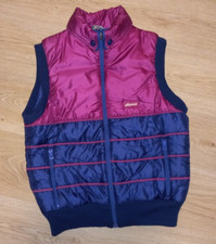 Gilet imbottito vintage anni 90 Ellesse viola/rosa/blu made in Italy lana/acrilico.