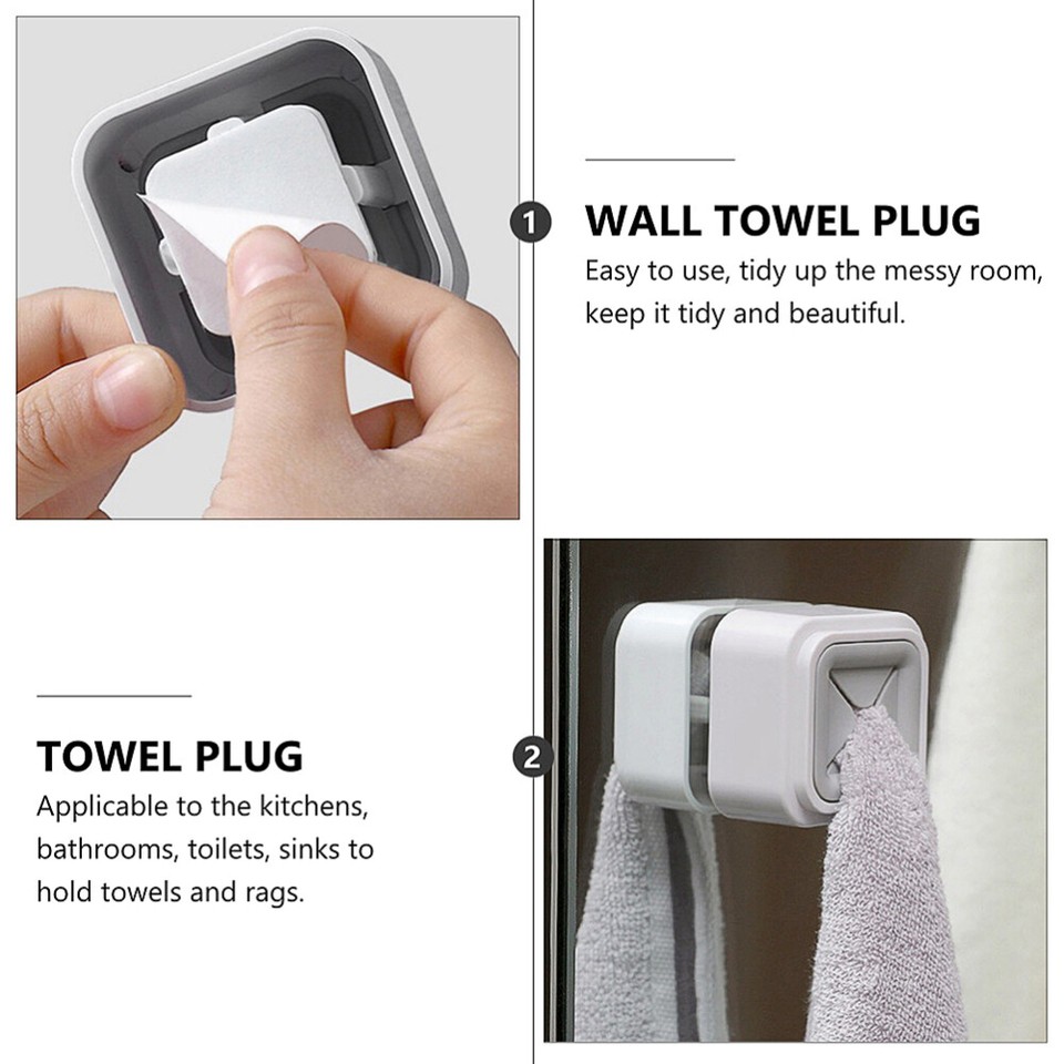 4 Pcs Selfadhesive Towel Holder Nail Free Rack Suction Cup Hooks eBay