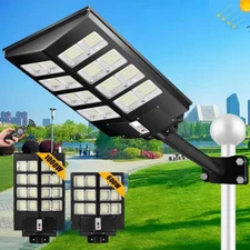 Commercial 990000000LM 1000W Solar Street Light IP65 Dusk to Dawn Road Lamp+Pole