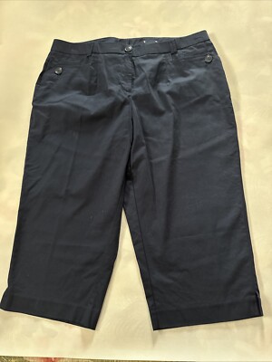 Cato NWOT Blue Crop Capri Pants Size 20 Waist 40  Inseam 21 
