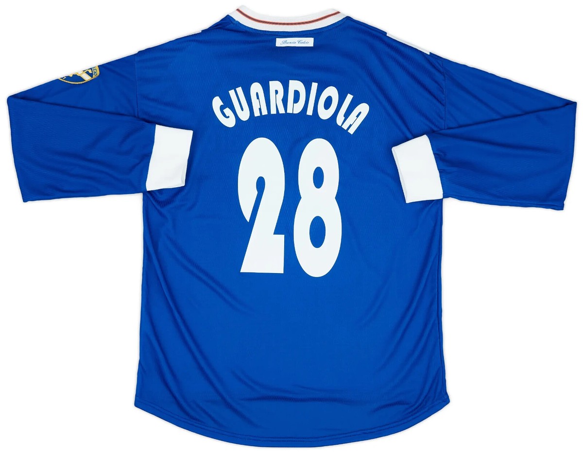 Men's Pep Guardiola 2001-2002 Brescia Garman Blue Home