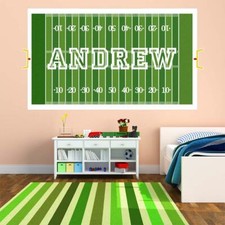 Custom Football Field Wall Decal - Personalized Boys Name Sports Sticker HOL11