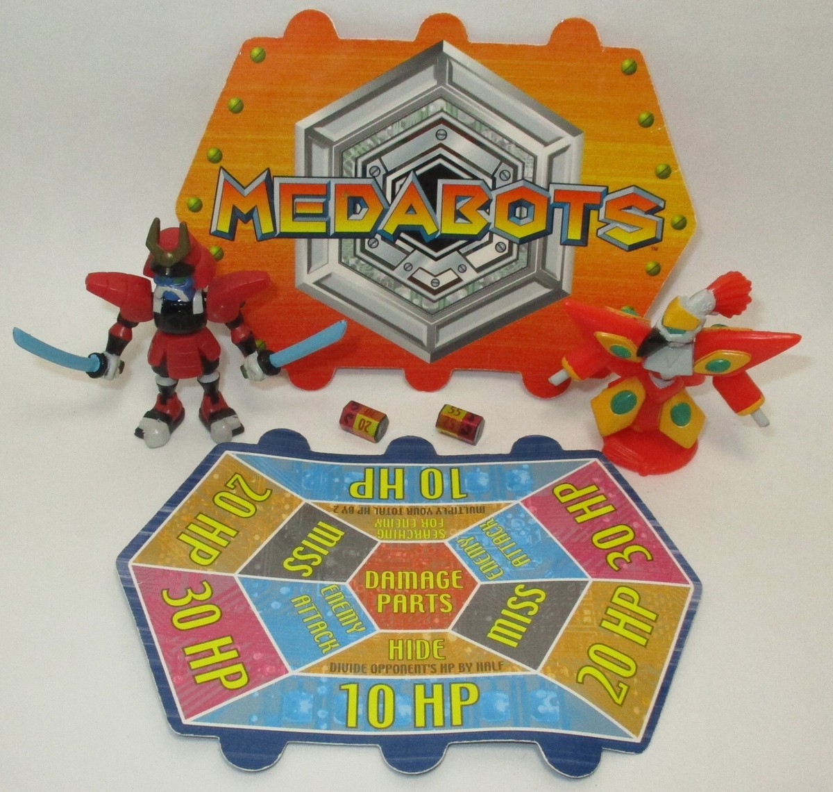 Medabots Robattle Arena SAMURAI & PHOENIX Mini Figures Vtg Hasbro