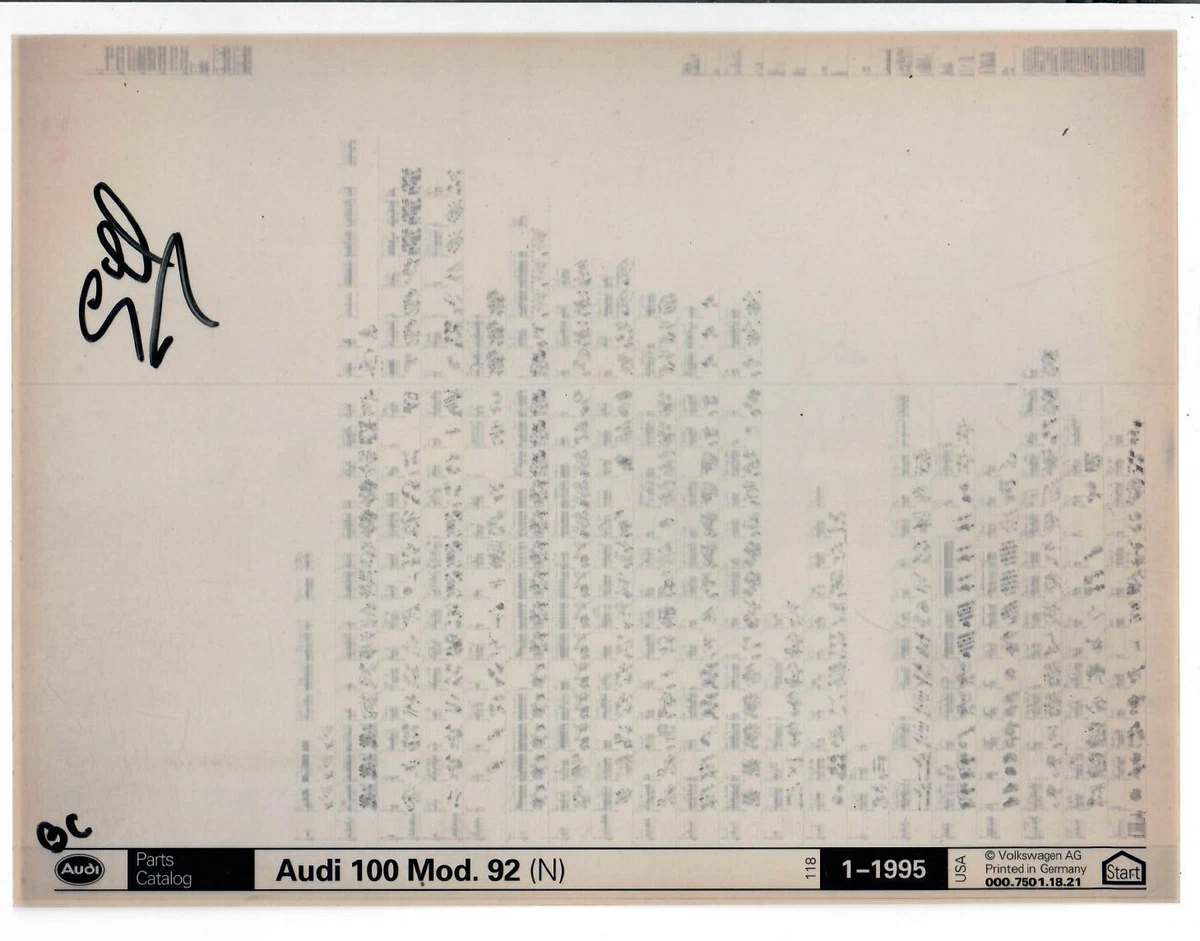 AUDI official Auto Dealer parts catalog microfiche Manual MICRO Film Fiche TT et