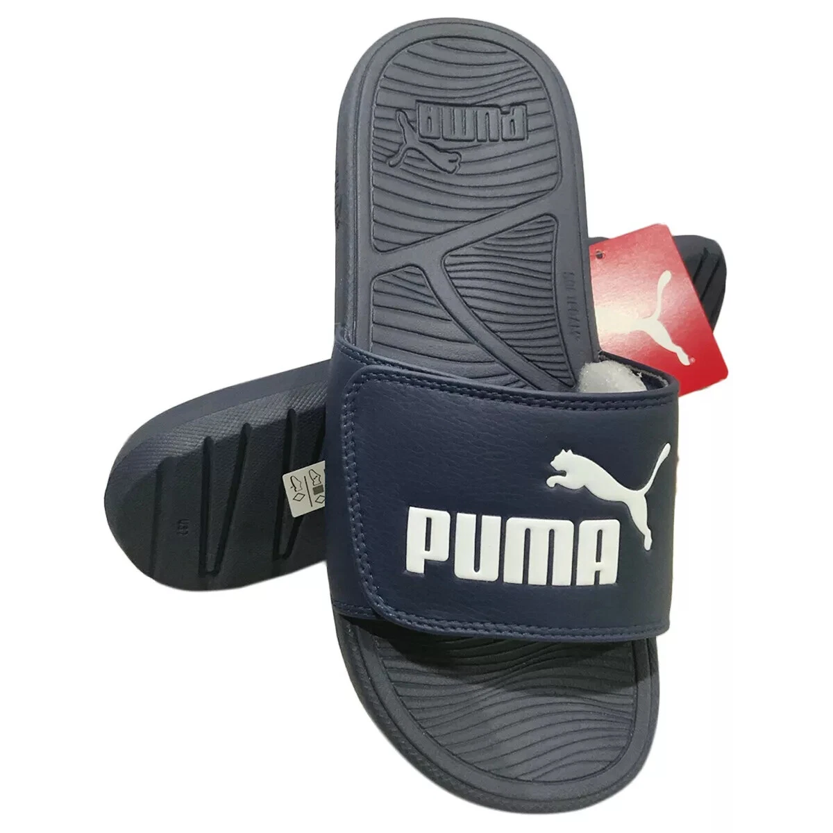 MSRP $51 99 NUOVI CON ETICHETTE PUMA COOL CAT 2.0 V SPORT UOMO BLU NAVY SLIP ON SLIDES SANDALI 7 8