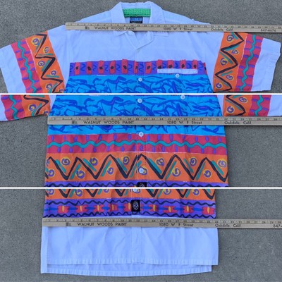 vintage Bugle Boy Direction short sleeve shirt geometric 80s 90s  