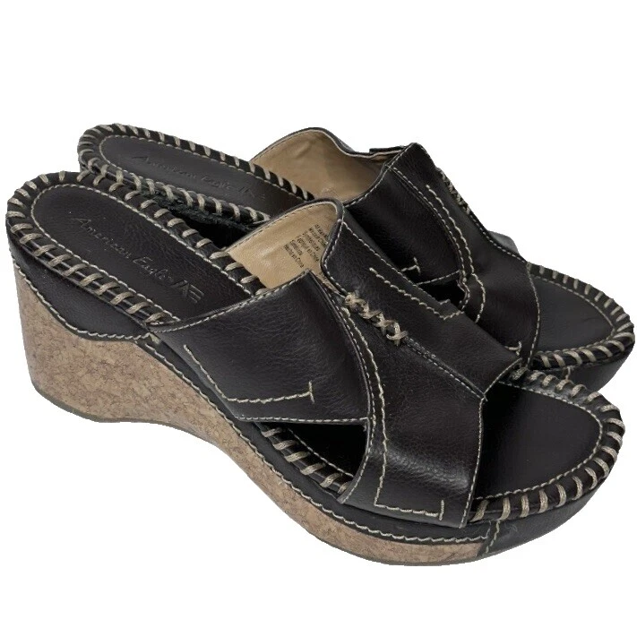 人造皮革棕色复古女鞋