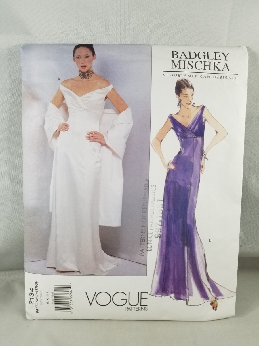Vogue Badgley Mischka Dress and Shawl Sewing Pattern American
