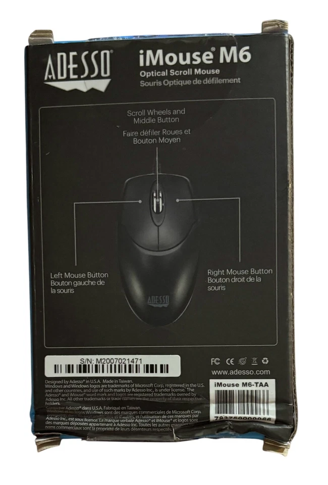 Adesso iMouse M60 Antimicrobial Wireless Mouse, 2.4 GHz Frequency/30 ft - New - Image 2 of 4