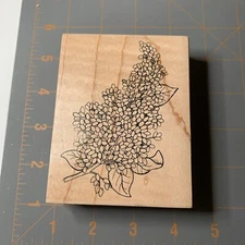 Great Impressions- Wood Mounted Stamp Lilacs Flower Floral Nature Flowers